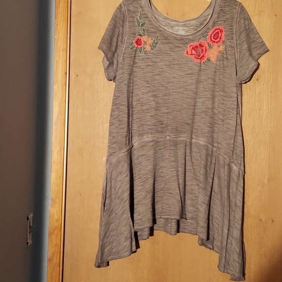 Lane Bryant Tops - Green long blouse with orange flowers
